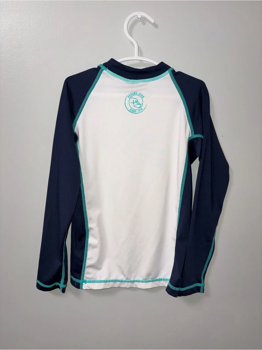 Panama Jack White Navy Rash Guard Youth Small
